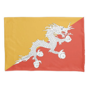 Housse D'oreillers Drapeau patriotique du Bhoutan