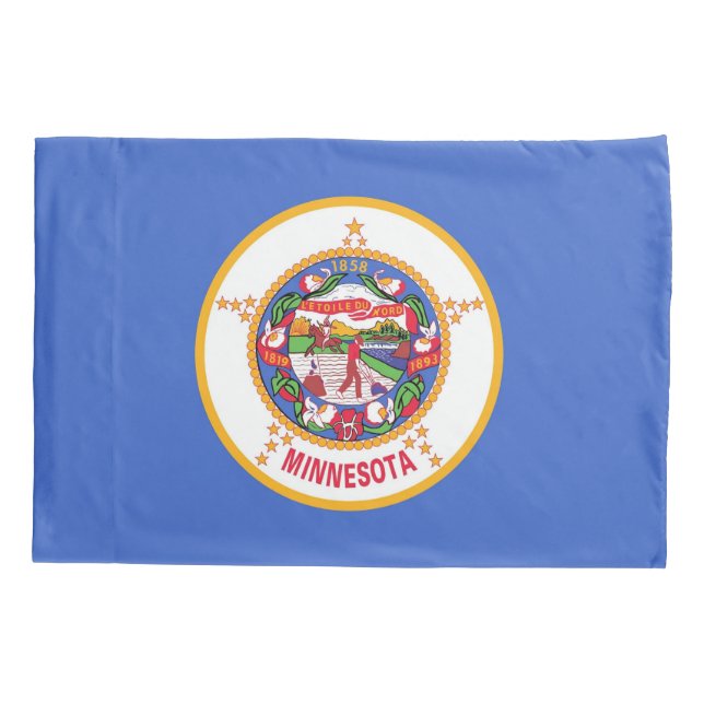 Housse D'oreillers Drapeau Patriotique simple oreiller du Minnesota (Dos)