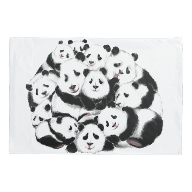Housse D'oreillers Drôle Coque Coussin Panda (Dos)