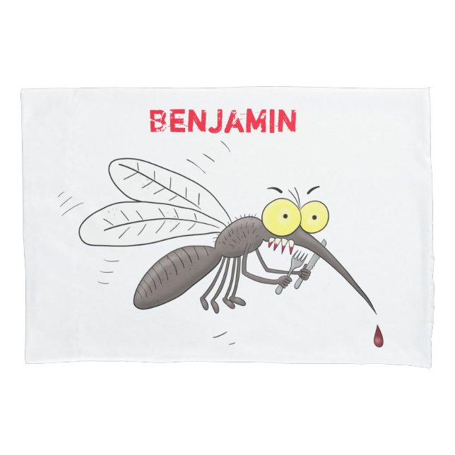 Housse D'oreillers Drôle dessin d'insecte moustique (devant)