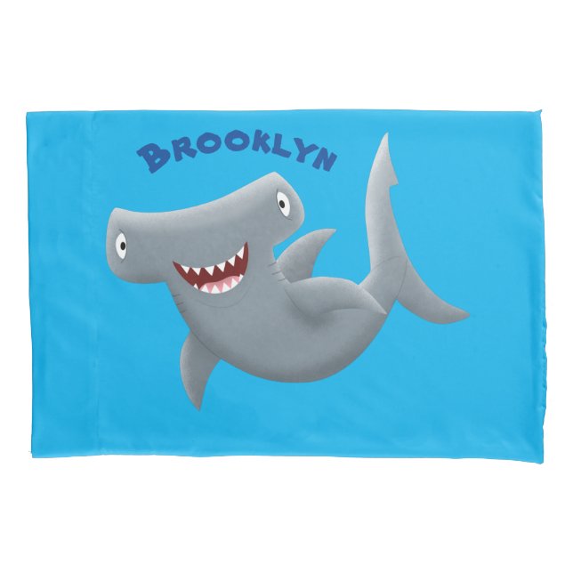 Housse D'oreillers Drôle mignon requin marteau dessin animé (devant)