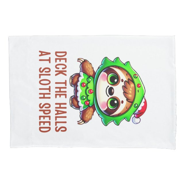 Housse D'oreillers Drôle Noël Sloth Christmas Tree Cartoon (devant)