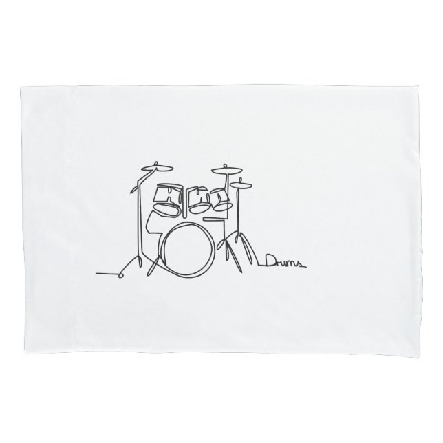 Housse D'oreillers Drummer Music Design Drums One-Line (devant)