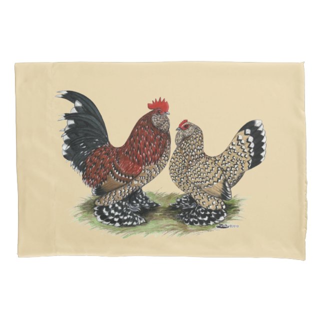 Housse D'oreillers D'Uccle Bantams : Mille Fleur (devant)