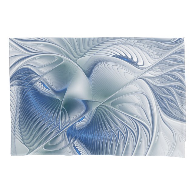 Housse D'oreillers Dynamic Fantasy Abstract Blue Tones Fractal Art (devant)