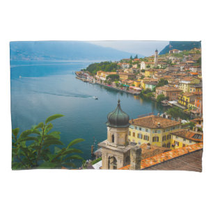 Housse D'oreillers Eau San Benedetto Church Lake Garda, Italie