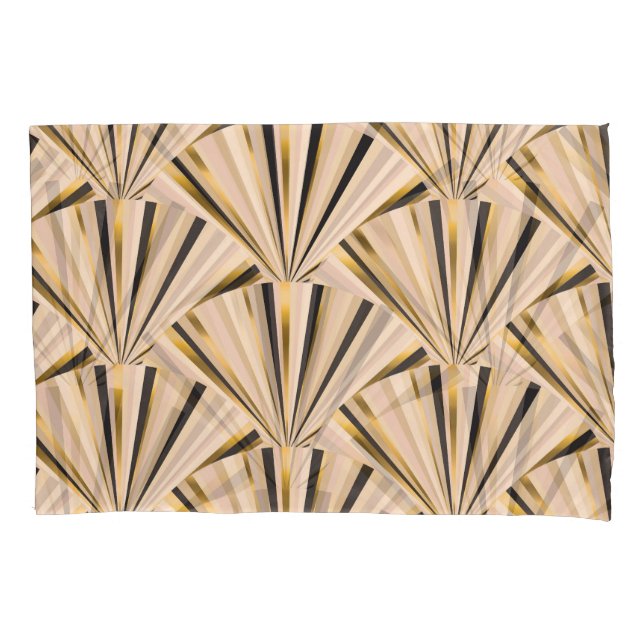 Housse D'oreillers Echelles Art Déco : Glamour d'or géométrique (devant)