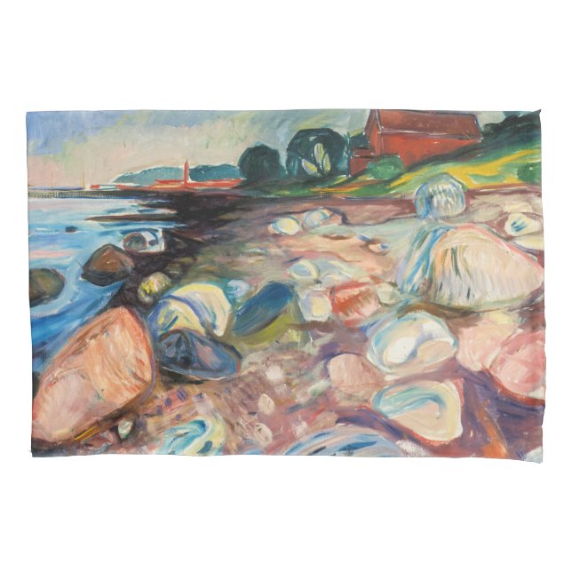 Housse D'oreillers Edvard Munch - Rive avec Maison Rouge (devant)