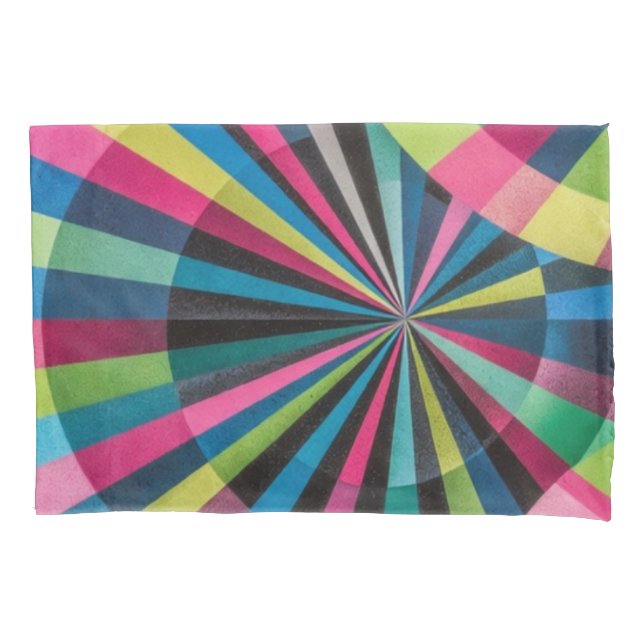 Housse D'oreillers Electric Geometry Radio Waves & Sunrays Art Deco  (devant)