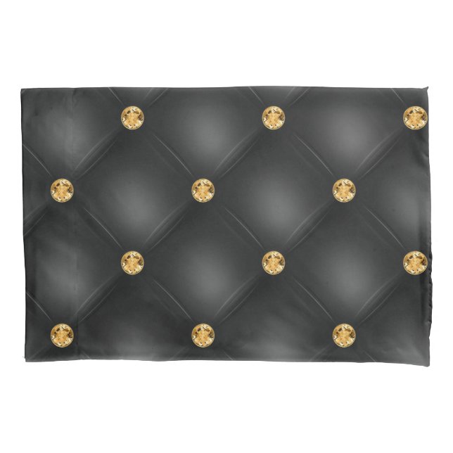 Housse D'oreillers Élégant Black Diamond Diamond Coussin Tufted Coque (devant)