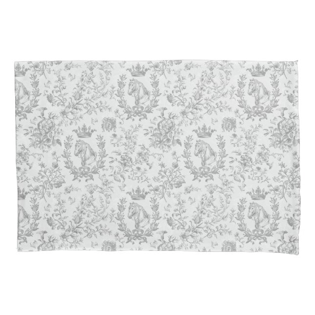 Housse D'oreillers Élégant chic noir blanc équestre Toile (devant)