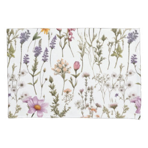 Housse D'oreillers Elégant Fleur sauvage d'aquarelle Motif