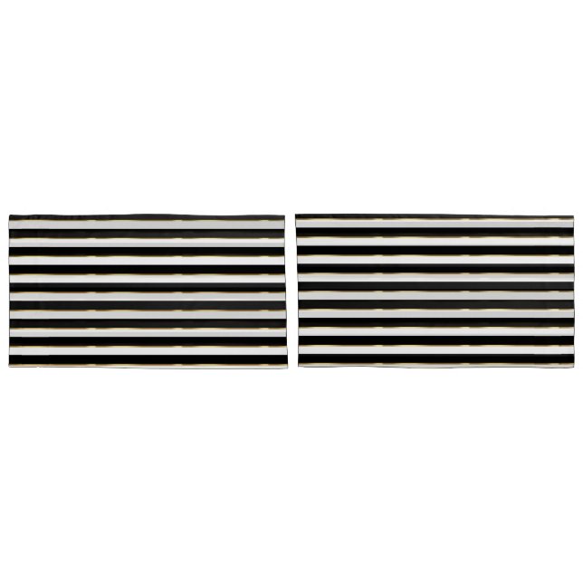 Housse D'oreillers Elégant Grille Noir Blanc (Dos-Set)