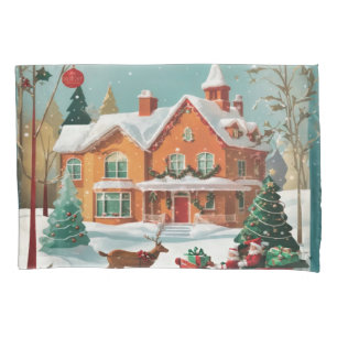 Housse D'oreillers Élégant Joyeux Noël Festif Pillowcase