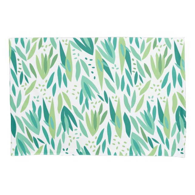 Housse D'oreillers Élégant Motif de feuilles vertes (devant)