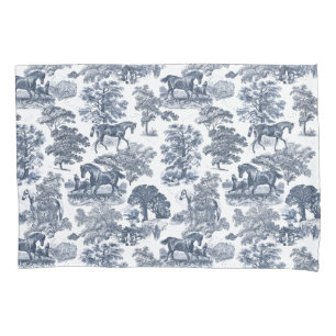 Housse D'oreillers Elégant Rustique Chic Blanc Cheval Toile