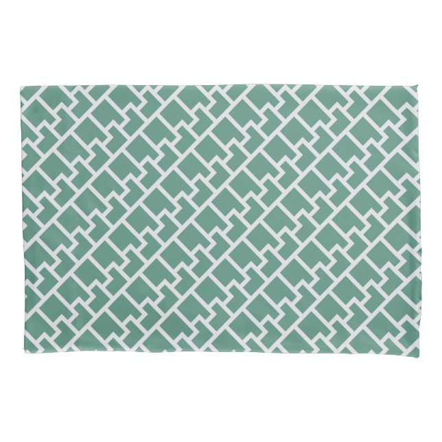 Housse D'oreillers Elegant Sage Green Geometric Pattern (devant)