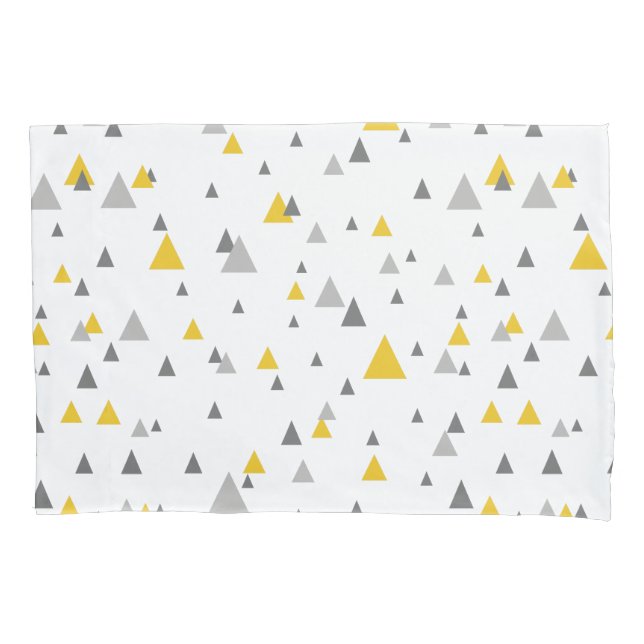 Housse D'oreillers Elégant triangles jaune et gris Motif moderne (devant)