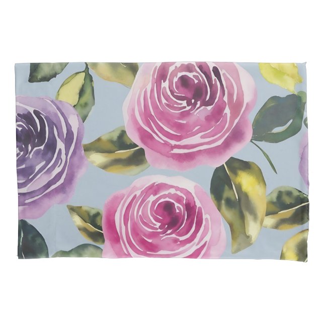 Housse D'oreillers Elégante aquarelle Rose design floral (devant)