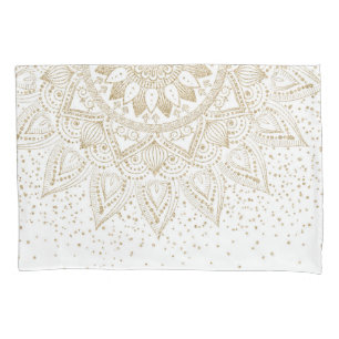 Housse D'oreillers Elégante Confetti Mandala Gold