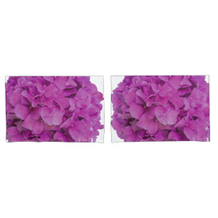 Housse D'oreillers Elégante magenta rose hydrangée florale roses