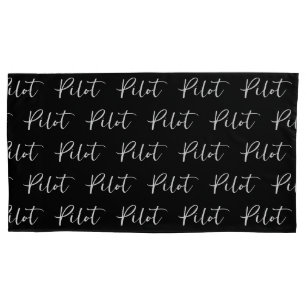 Housse D'oreillers Élégante typographie de script de pinceau du pilot