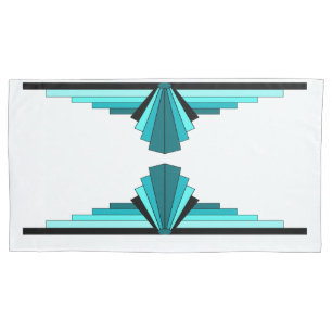 Housse D'oreillers Éléments Art déco en vert turquoise