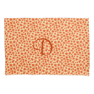 Housse D'oreillers Empreinte de léopard - Mandarin et orange clair