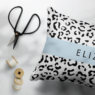 Housse D'oreillers Empreinte de léopard, Spots, Noir Et Blanc, Votre