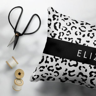 Housse D'oreillers Empreinte de léopard, Spots, Noir Et Blanc, Votre 