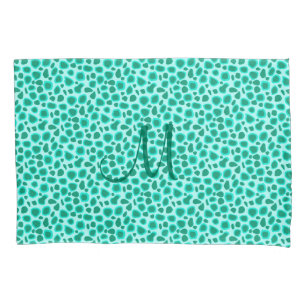 Housse D'oreillers Empreinte de léopard - Turquoise et Aqua