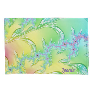 Housse D'oreillers ~ en pastel de glaçons de fractale de LEONIE~ de