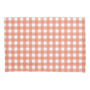 Housse D'oreillers En vichy orange