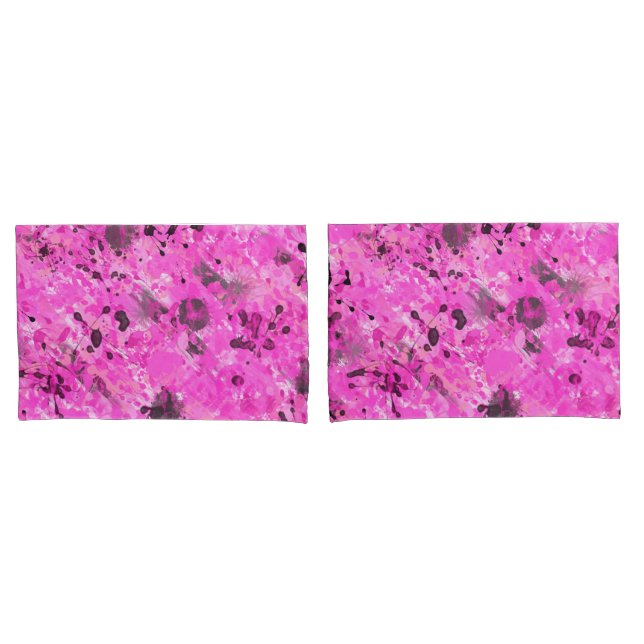 Housse D'oreillers Encre rose (devant-Set)