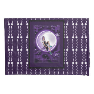 Housse D'oreillers Enfant mauve lune