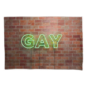 Housse D'oreillers Enseigne néon gay illuminée SlipperyJoe lumineuse