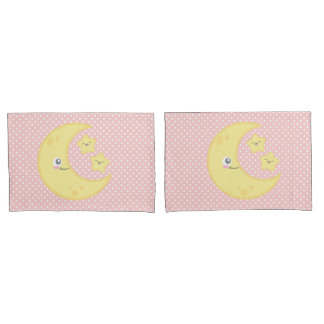 Housse D'oreillers Ensemble de Coques Coussins Kawaii Moon & Stars