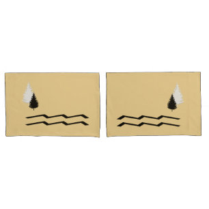 Housse D'oreillers Ensemble unique d'arbustes rustiques/de rivière