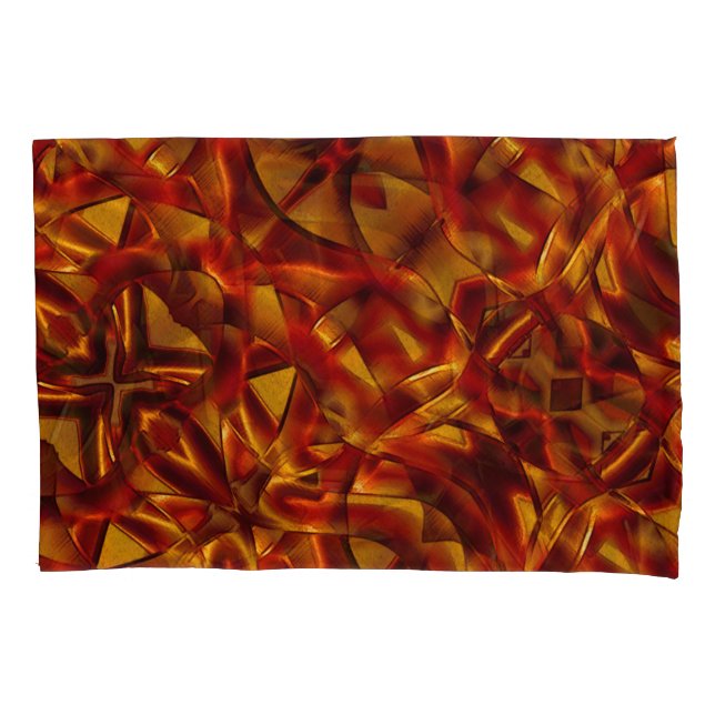 Housse D'oreillers Entrelacement de cravates orange brûlés, effet scu (devant-gauche)