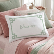 Étui de coussin standard à monogramme à clé grecqu
