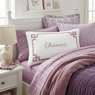 Housse D'oreillers Étui de coussin standard à monogramme Mauve à clé 