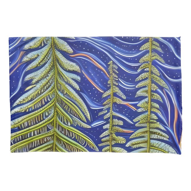 Housse D'oreillers Evergreens Abstraits lunaires (devant-gauche)