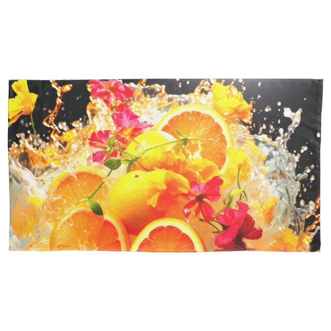 Housse D'oreillers Explosion orange (devant)