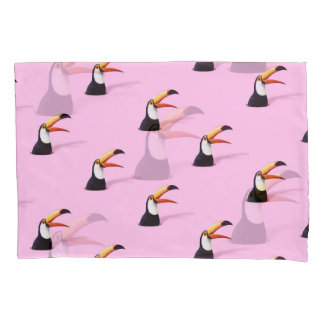 Housse D'oreillers Faire-part du Toucan : Paradis rose tropical