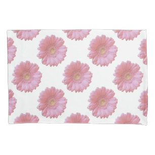Housse D'oreillers Faisée de gerbera rose pâle