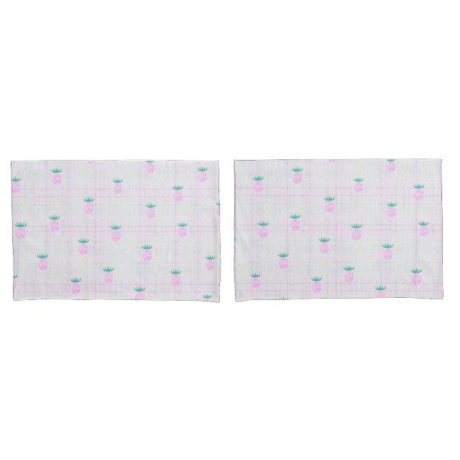 Housse D'oreillers Farmhouse Pink Pineapple  (devant-Set)