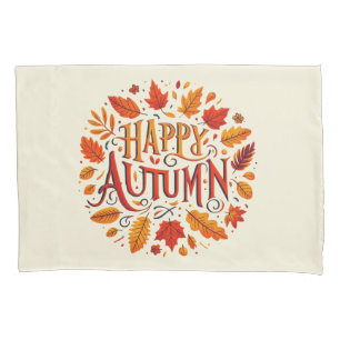 Housse D'oreillers feuille classique et automne heureux