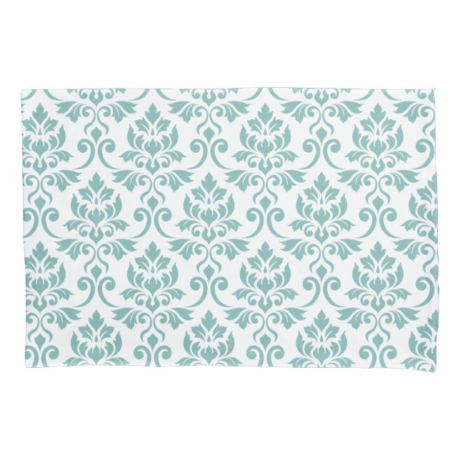 Housse D'oreillers Feuille Damask Teal Pattern (devant)