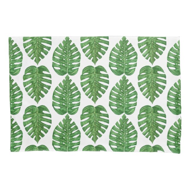 Housse D'oreillers Feuille de Monstera d'aquarelle (devant)