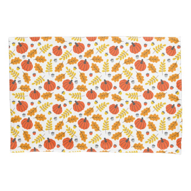 Housse D'oreillers Feuilles d'automne et citrouilles (devant)